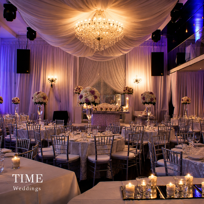 Draped, lit, and ready for the aisle
